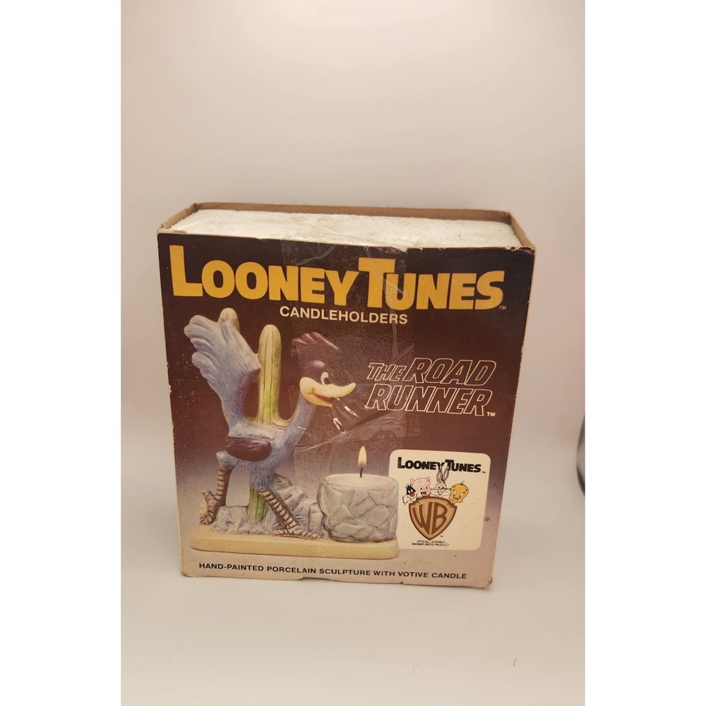 Road‎ Runner 1980 Ceramic Candle Holder Warner Bros Looney Tunes WITH BOX